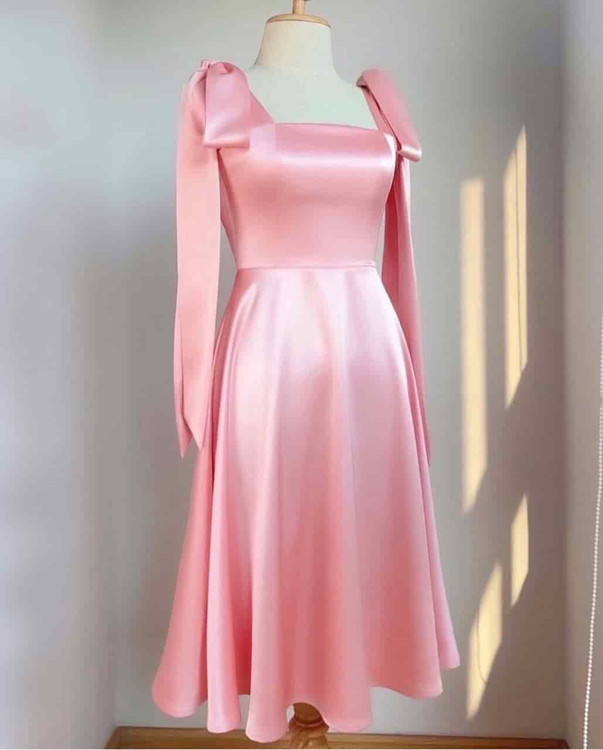 خرید لباس شب ساتن ابریشم کوتاه