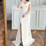 مدل جدید لباس شب سفید کرپ