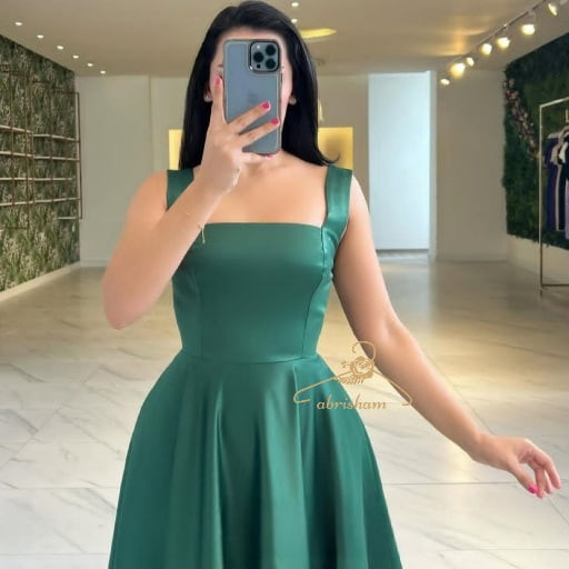 مدل لباس مجلسی ساتن ساده و شیک