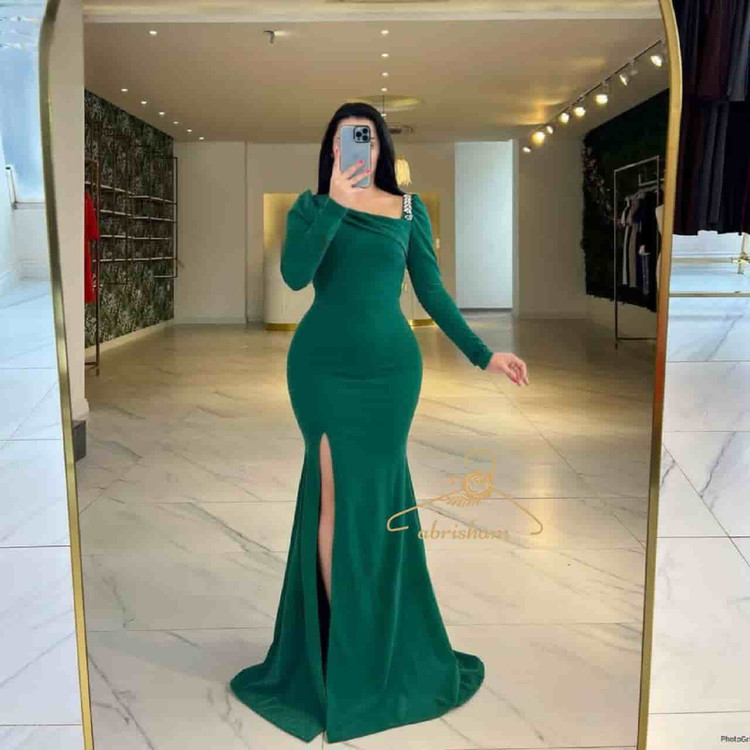 لباس شب بلند کرپ جدید ۲۰۲۵