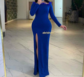 لباس مجلسی پوشیده آبی کاربنی