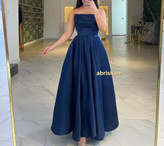 لباس ساتن سرمه ای شیک