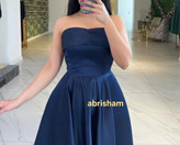 لباس ساتن سرمه ای شیک