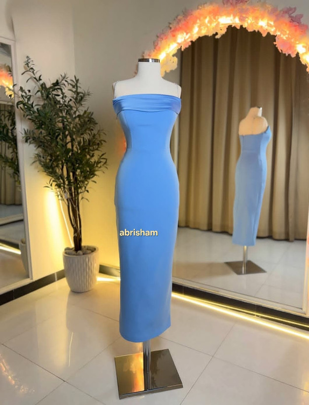 خرید لباس آبی آسمانی مجلسی