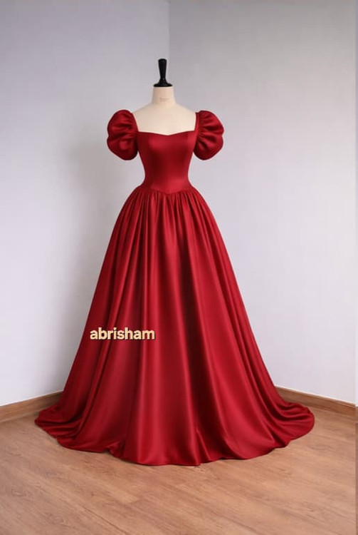 لباس مجلسی قرمز پفی